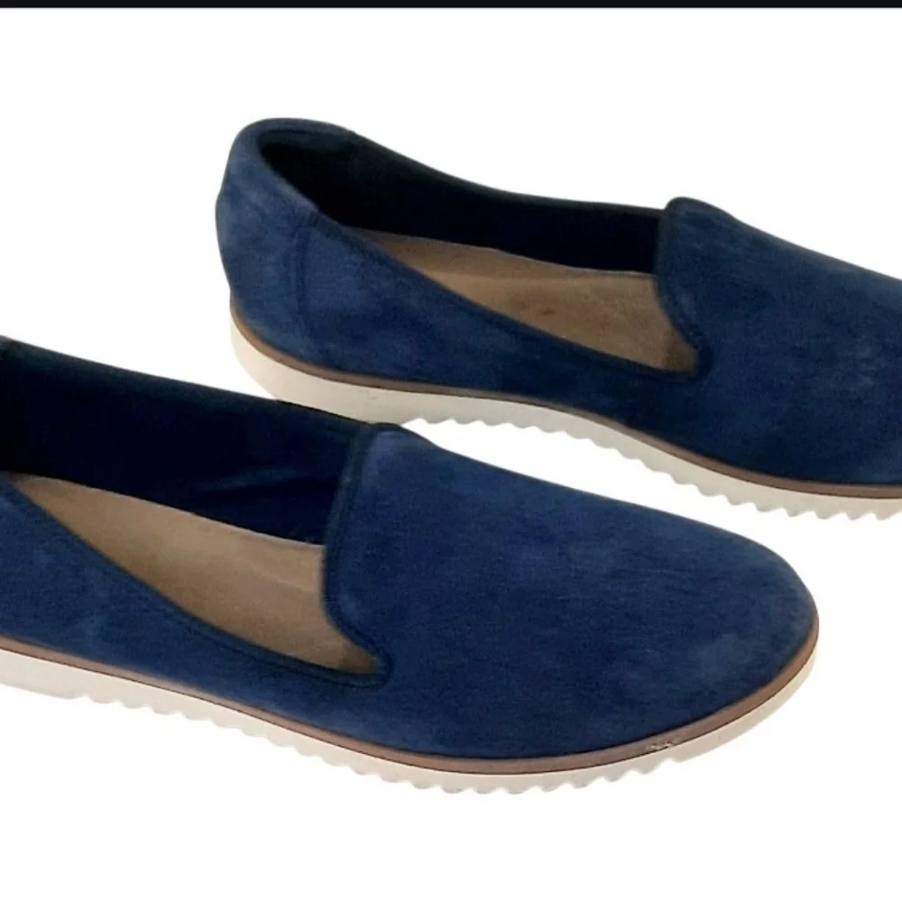 Clarks Serena Brynn Suede Slip Ons - Navy Blue. Womens Sz 12 - Picture 5 of 5